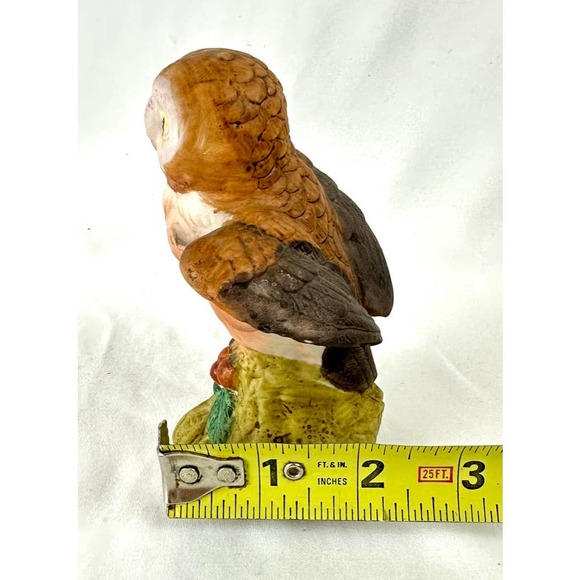 Ceramic Cute Baby Owl Statue Figurine Woodland Creature Nursery Decor Vintage - Picture 6 of 8